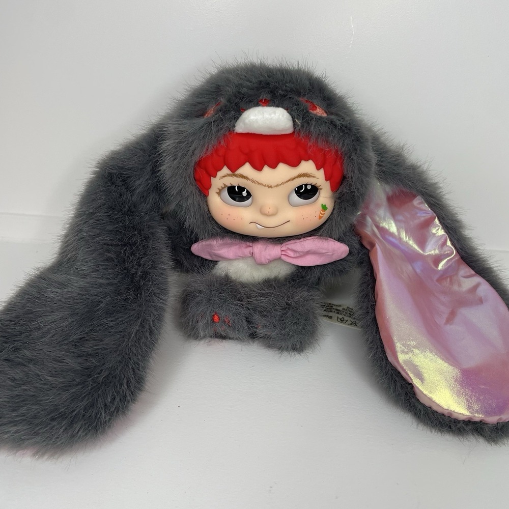 Letsvan Wakuku Fox & Bunny Trick or Treat Cool Bunny Black Vinyl Plush Keychain